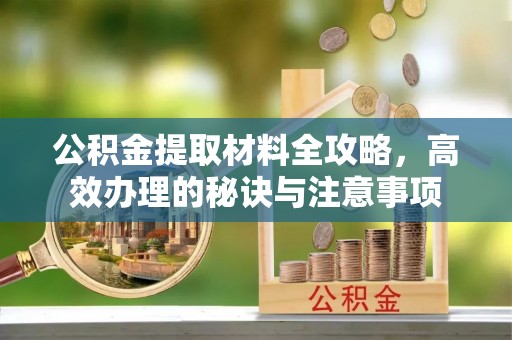 洱源公积金提取材料全攻略，高效办理的秘诀与注意事项
