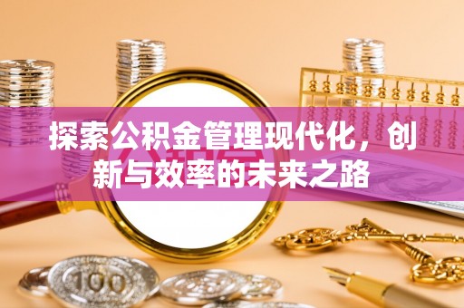 洱源探索公积金管理现代化，创新与效率的未来之路