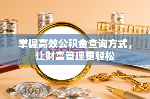 洱源掌握高效公积金查询方式，让财富管理更轻松